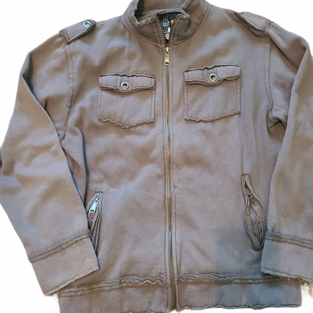 Mens Blue Sol Jacket sweater Gray large